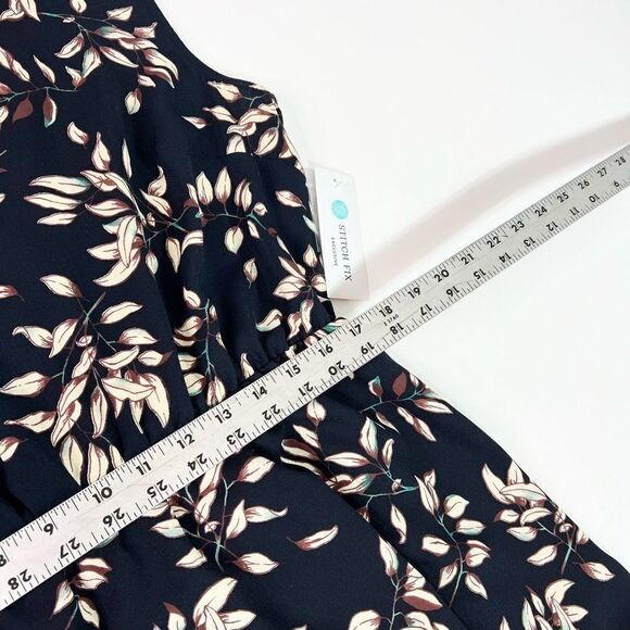 Collective Concepts Dress Womens 2X Stitch Fix  Blue Printed Sleeveless Keyhole - Picture 6 of 12